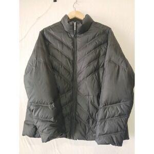 Eddie Bauer Womens XL Quilted Goose Down Filled Winter Full-Zip Jacket